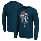 Men's Chicago Bears Starter Navy Logo Graphic Long Sleeve T Shirt