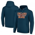 Men's Chicago Bears Starter Navy Mesh Team Graphic Tri Blend Pullover Hoodie