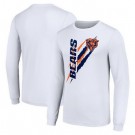 Men's Chicago Bears Starter White Color Scratch Long Sleeve T Shirt