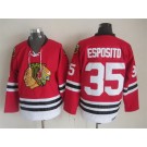 Men's Chicago Blackhawks #35 Tony Esposito Red Throwback Jersey