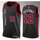 Men's Chicago Bulls #12 Ayo Dosunmu Black 2023 City Icon Heat Press Jersey