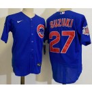 Men's Chicago Cubs #27 Seiya Suzuki Blue Authentic Jersey