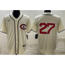 Men's Chicago Cubs #27 Seiya Suzuki Cream 2022 Field of Dreams Cool Base Jersey