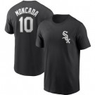 Men's Chicago White Sox #10 Yoan Moncada Black Printed T Shirt 112237
