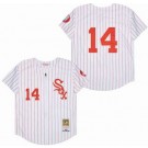 Men's Chicago White Sox #14 Paul Konerko White Red 1972 Zipper Throwback Jersey