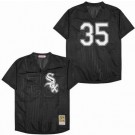 Men's Chicago White Sox #35 Frank Thomas Black Mesh Throwback Jersey