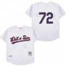 Men's Chicago White Sox #72 Carlton Fisk White 1990 Throwback Jersey