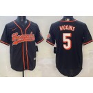 Men's Cincinnati Bengals #5 Tee Higgins Limited Black Baseball Jersey