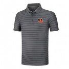Men's Cincinnati Bengals Anthracite Collection Striped Performance Pique Polo