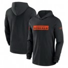 Men's Cincinnati Bengals Black Sideline Hoodie Performance Long Sleeve T Shirt