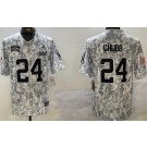Men's Cleveland Browns #24 Nick Chubb Limited Arctic Camo 2024 Salute to Service Jersey