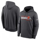Men's Cleveland Browns Anthracite Prime Logo Name Split Pullover Hoodie