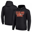 Men's Cleveland Browns Starter Black Mesh Team Graphic Tri Blend Pullover Hoodie