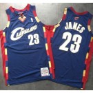 Men's Cleveland Cavaliers #23 Lebron James Navy 2008 Throwback Authentic Jersey