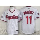 Men's Cleveland Guardians #11 Jose Ramirez White Limited Jersey