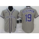 Men's Colorado Rockies #19 Charlie Blackmon Gray Cool Base Jersey