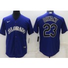 Men's Colorado Rockies #23 Kris Bryant Purple Cool Base Jersey