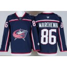Men's Columbus Blue Jackets #86 Kirill Marchenko Navy Authentic Jersey