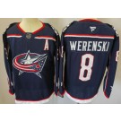 Men's Columbus Blue Jackets #8 Zach Werenski Navy Authentic Jersey