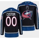 Men's Columbus Blue Jackets Customized Black 2022 Reverse Retro Authentic Jersey