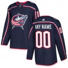 Men's Columbus Blue Jackets Customized Navy Blue Authentic Jersey