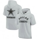 Men's Dallas Cowboys Gray Super Soft Fleece Short Sleeve Hoodie