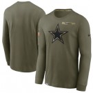Men's Dallas Cowboys Olive 2021 Salute To Service Performance Long Sleeve T-Shirt