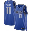 Men's Dallas Mavericks #11 Kyrie Irving Blue Heat Press Jersey