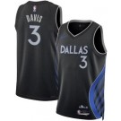 Men's Dallas Mavericks #3 Anthony Davis Black 2025 City Heat Press Jersey