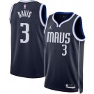 Men's Dallas Mavericks #3 Anthony Davis Navy Statement Heat Press Jersey