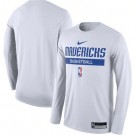 Men's Dallas Mavericks White 2022 Legend On Court Practice Performance Long Sleeve T Shirt
