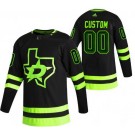 Men's Dallas Stars Customized Black 2021 Alternate Authentic Jersey