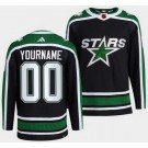 Men's Dallas Stars Customized Black 2022 Reverse Retro Authentic Jersey