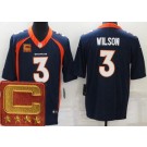 Men's Denver Broncos #3 Russell Wilson Limited Blue 2022 Captain Patch Vapor Jersey