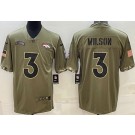 Men's Denver Broncos #3 Russell Wilson Limited Olive 2022 Salute To Service Jersey