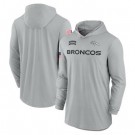 Men's Denver Broncos Gray 2024 Salute to Service Lightweight Performance Long Sleeve Hooded T Shirt