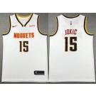 Men's Denver Nuggets #15 Nikola Jokic White Icon Sponsor Swingman Jersey