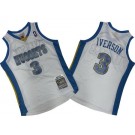 Men's Denver Nuggets #3 Allen Iverson White 2006 Throwback Swingman Jersey