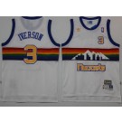 Men's Denver Nuggets #3 Ty lawson White Throwback Swingman Jersey