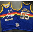 Men's Denver Nuggets #55 Dikembe Mutombo Blue 1991 Throwback Authentic Jersey