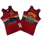Men's Denver Nuggets #55 Dikembe Mutombo Red 1991 Throwback Swingman Jersey