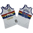 Men's Denver Nuggets #55 Dikembe Mutombo White 1991 Throwback Swingman Jersey