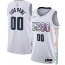 Men's Denver Nuggets Custom White 2024 City Heat Press Jersey