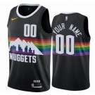 Men's Denver Nuggets Customized Black City Stitched Swingman Jersey