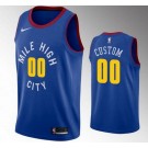 Men's Denver Nuggets Customized Blue Statement Stitched Swingman Jersey