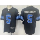 Men's Detroit Lions #5 David Montgomery Limited Black Vapor Jersey