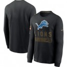 Men's Detroit Lions Black 2020 Salute To Service Long Sleeves T Shirt 227