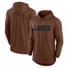 Men's Detroit Lions Brown 2023 Salute To Service Lightweight Long Sleeve Hoodie T Shirt