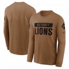 Men's Detroit Lions Brown 2023 Salute To Service Long Sleeve T Shirt