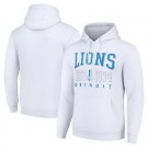 Men's Detroit Lions Starter White Throwback Logo Pullover Hoodie